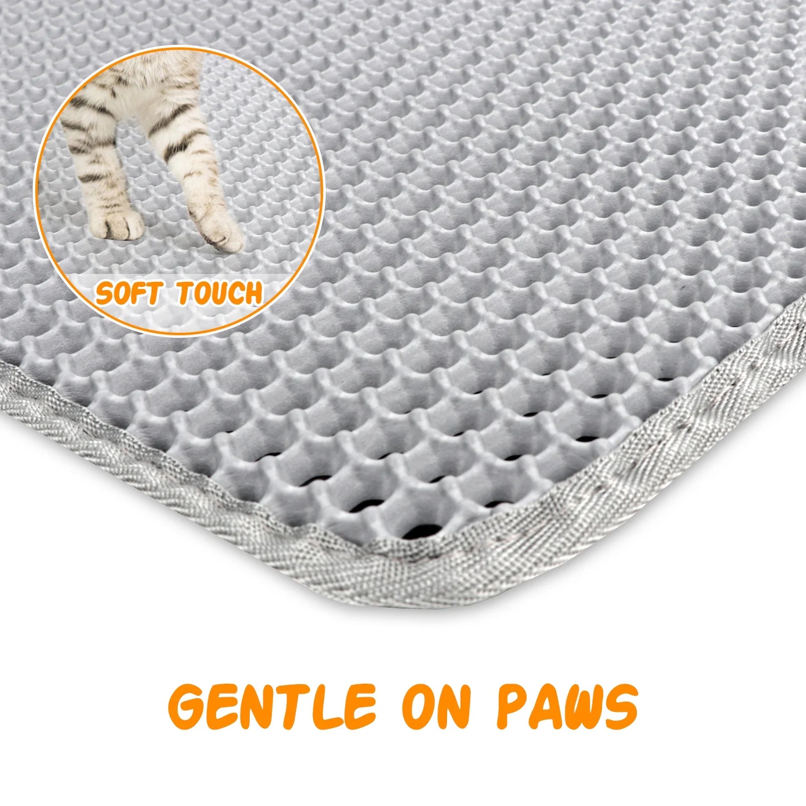 Cat Litter Mat, 36" X 24" Kitty Litter Trapping Mats, Extra Large XL Honeycomb Double Layer, Urine & Waterproof