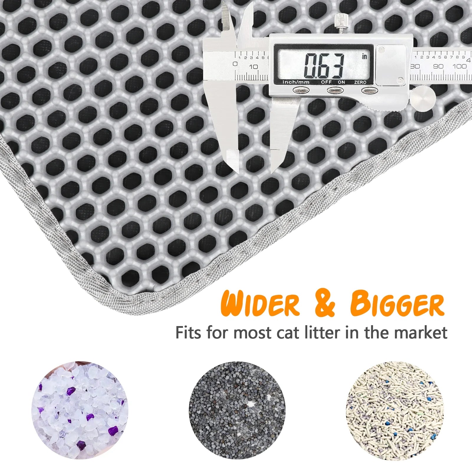 Cat Litter Mat, 36" X 24" Kitty Litter Trapping Mats, Extra Large XL Honeycomb Double Layer, Urine & Waterproof