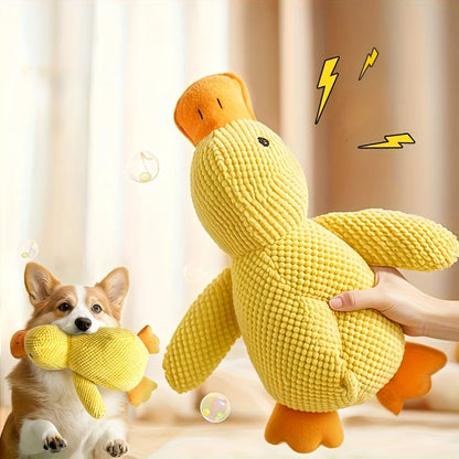 Plush Squeaky Duck Dog Toy - Durable & Soft Chew Toy for Medium to Small Breeds with Interactive Sound Effects for Fun Play & Training