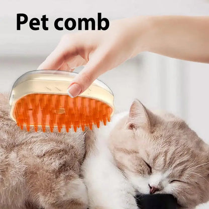 Revolutionary Steamy Cat Brush - Rechargeable Shedding & Massage Tool for Dogs and Cats
