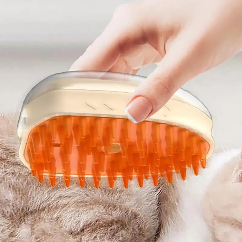 Revolutionary Steamy Cat Brush - Rechargeable Shedding & Massage Tool for Dogs and Cats
