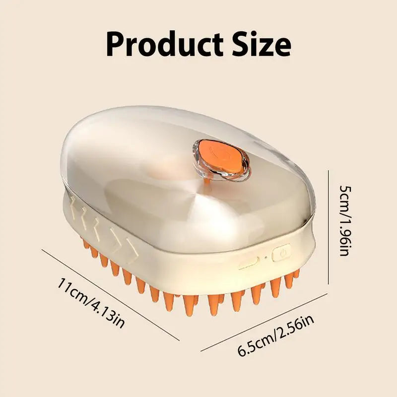 Revolutionary Steamy Cat Brush - Rechargeable Shedding & Massage Tool for Dogs and Cats