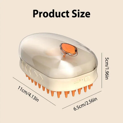 Revolutionary Steamy Cat Brush - Rechargeable Shedding & Massage Tool for Dogs and Cats