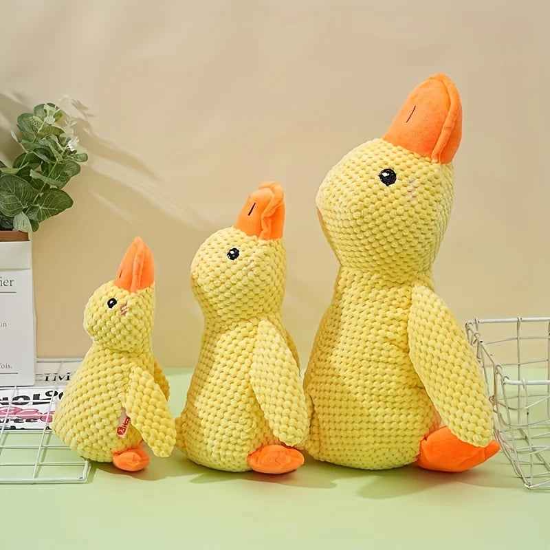 Plush Squeaky Duck Dog Toy - Durable & Soft Chew Toy for Medium to Small Breeds with Interactive Sound Effects for Fun Play & Training