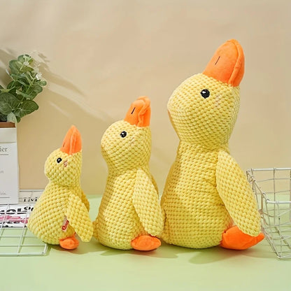 Plush Squeaky Duck Dog Toy - Durable & Soft Chew Toy for Medium to Small Breeds with Interactive Sound Effects for Fun Play & Training