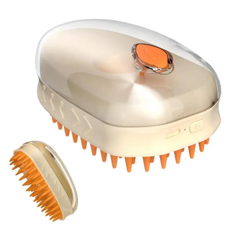 Revolutionary Steamy Cat Brush - Rechargeable Shedding & Massage Tool for Dogs and Cats