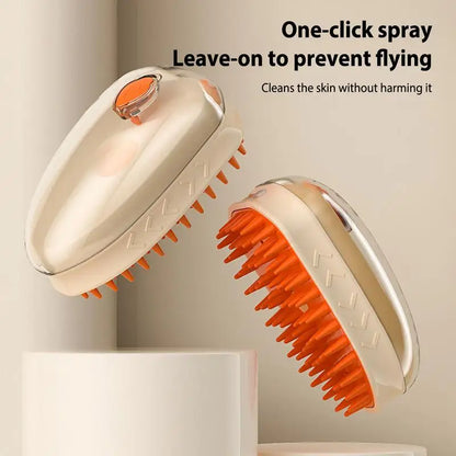 Revolutionary Steamy Cat Brush - Rechargeable Shedding & Massage Tool for Dogs and Cats