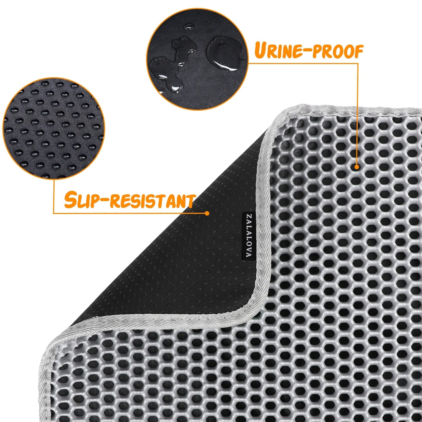 Cat Litter Mat, 36" X 24" Kitty Litter Trapping Mats, Extra Large XL Honeycomb Double Layer, Urine & Waterproof