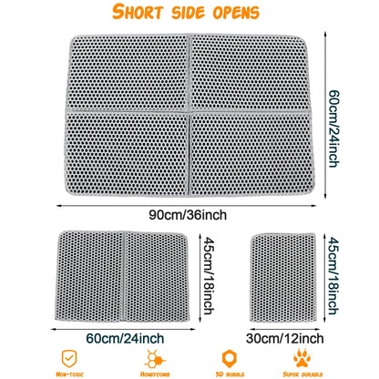 Cat Litter Mat, 36" X 24" Kitty Litter Trapping Mats, Extra Large XL Honeycomb Double Layer, Urine & Waterproof
